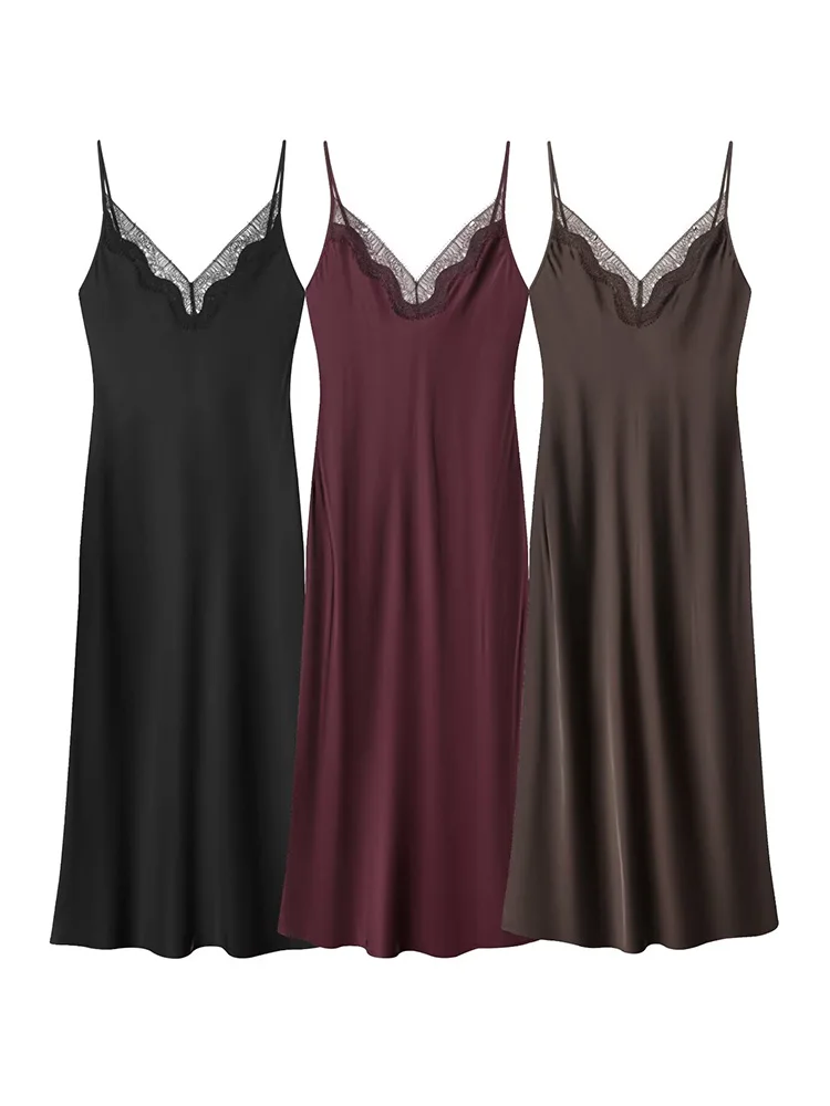 

HH женское сексуальное тонкое кружевное платье миди без рукавов с открытой спиной и молнией, женские весенние модные платья на бретельках с v-образным вырезом