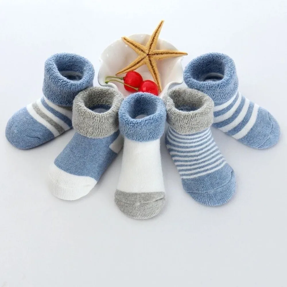 5 Pairs Comfortable Thickned 's Warm Socks Warm Non-Slip Mid-Crew Socks Floor Socks Autumn Winter