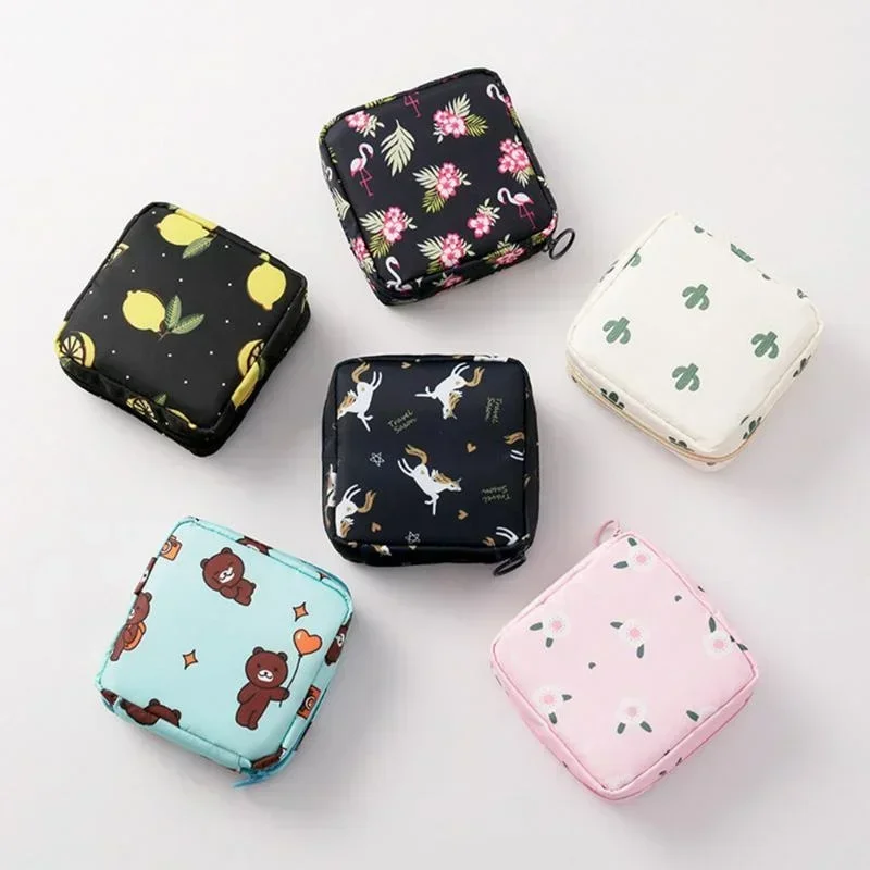 New Women Tampon Storage Bag Sanitary Pad Pouch Napkin Cosmetic Bags Organizer Ladies Makeup Bag Girls Tampon Holder Organizer