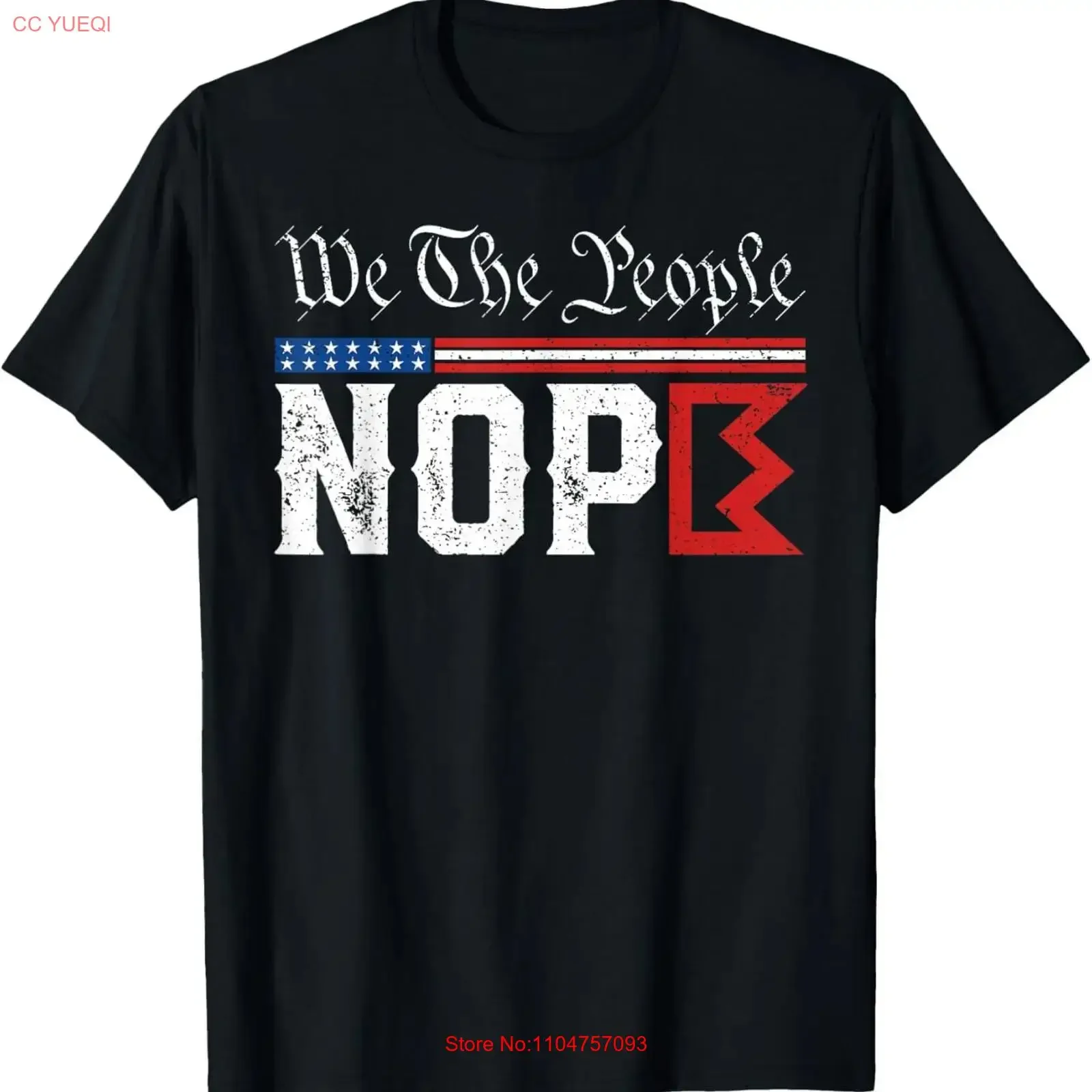 Retro No Kings Nope Protest Sign Horizontal T Shirt  vintage Washed Versatile designer clothes Top For Everyday Wear Soft homme