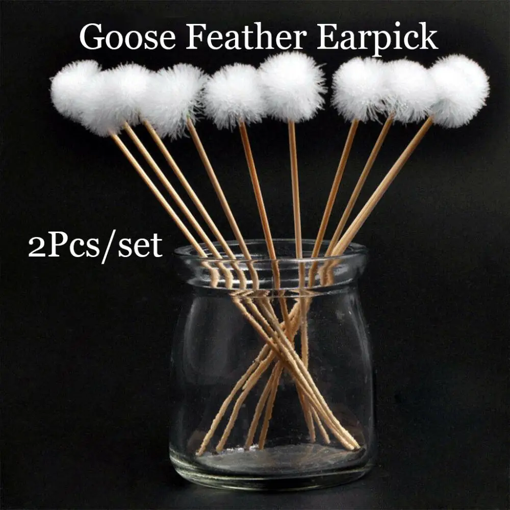 Handle Spoon Cleaner Stick Ear Care Wax Remover Curette Curette Ear Wax Remover Ear Spoon Ear Dig Tools Goose Feather Earpick
