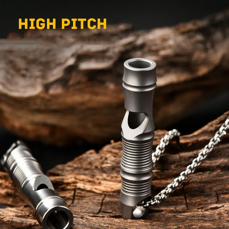 Titanium Alloy Single-Tube 120 Decibels Blast Whistle Referee Whistle EDC Outdoor High-decibel Survival Whistle Camping Training