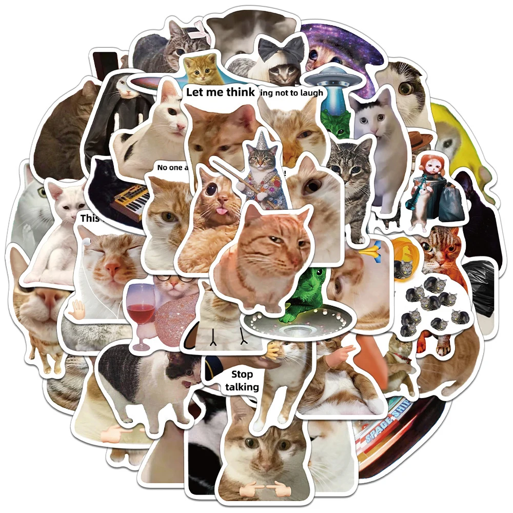 10/30/50 Stück Lustige Katzen-MEME-Graffiti-Aufkleber Kawaii Tier-Sticker DIY Scrapbook Journal Notizbuch Belohnungs-Aufkleber Niedliche Cartoon-Sticker Spielzeug