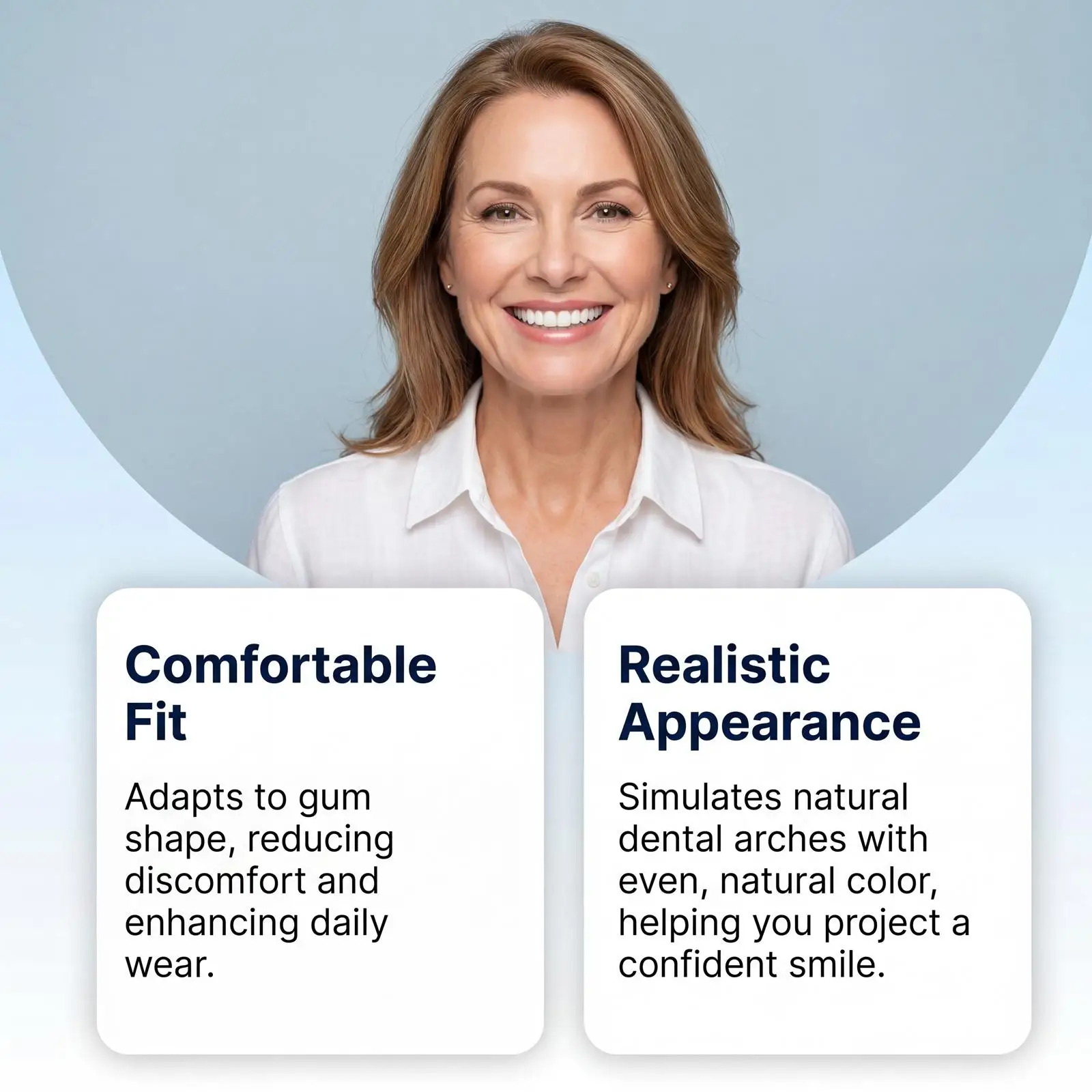Full Silicone Denture Set Upper Lower Fake Tooth Braces Instant Restore Confident Smile,Lifelike Fake Teeth For Men Women Use