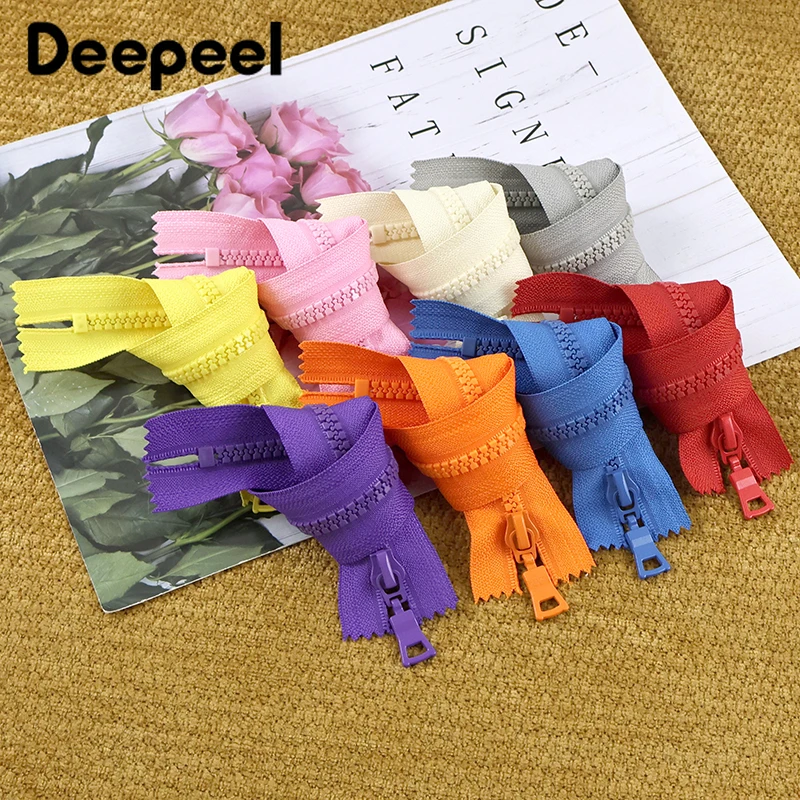 

10Pcs 5# Resin Zippers 15-90cm Open/Close-End Closure Zipper for Pants Jeans Down Clothes Decor Replace Zips Sewing Accessories
