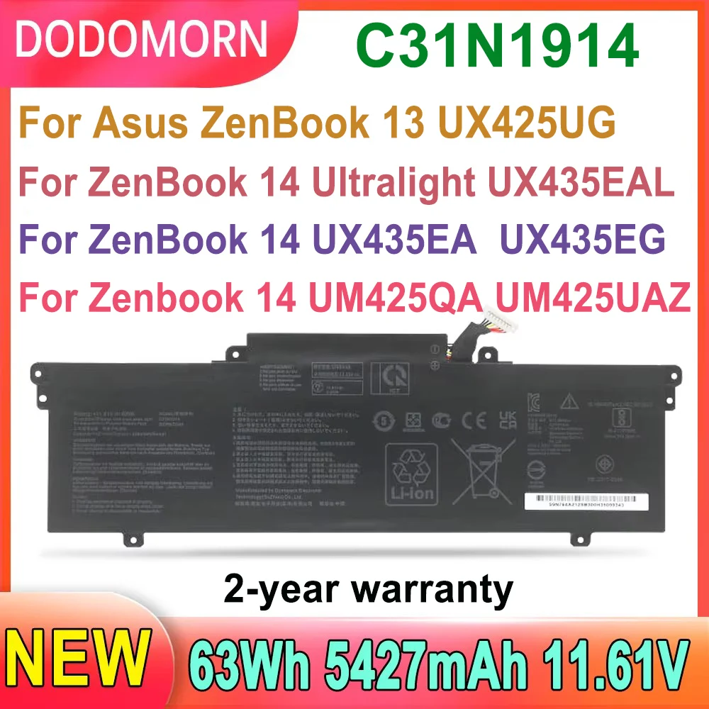 DODOMORN C31N1914 Laptop Battery For Asus ZenBook 14 UX435EA UX435EG UM425QA UM425UAZ Ultralight UX435EAL 13 UX425UG UX425QA