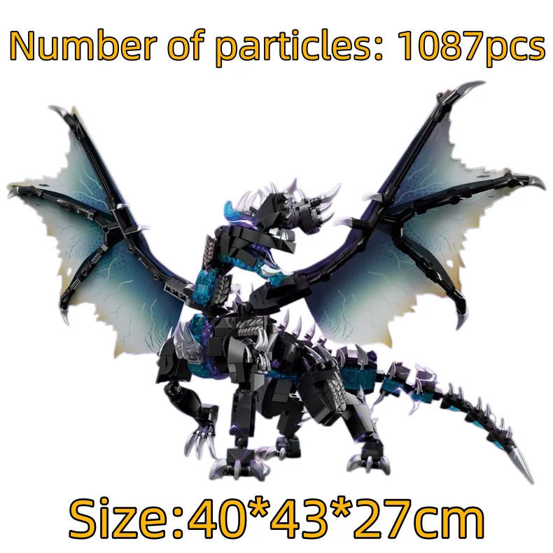 Monster Hunter Hwang Black Dragon Thunder Wolf Dragon Assembly Building Model Decoration Toy Gift