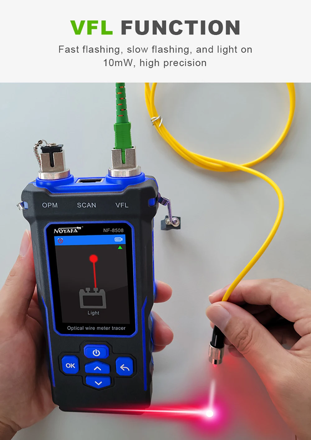 NF-8508 Kabeltester Tracker Länge messen Wiremap LCD PoE-Test VFL & OPM CAT5 CAT6 RJ45 Tester Kabellocator Inspektionswerkzeuge – Detail 10