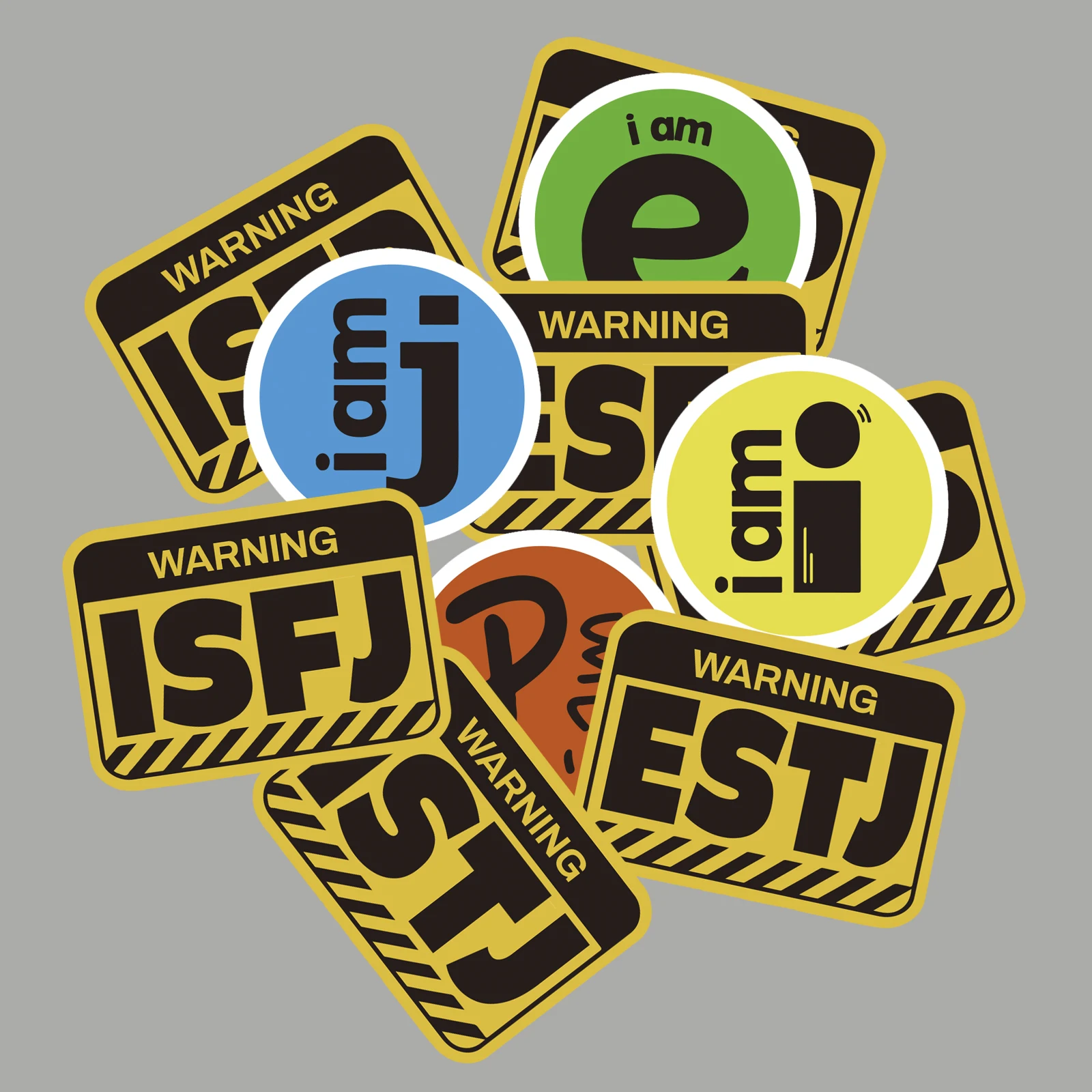 MBTI 16 Personality Personality Stickers Creative Label Desktop DIY Mobile Phone Notebook Decorative Stickers 5sheets/Pack