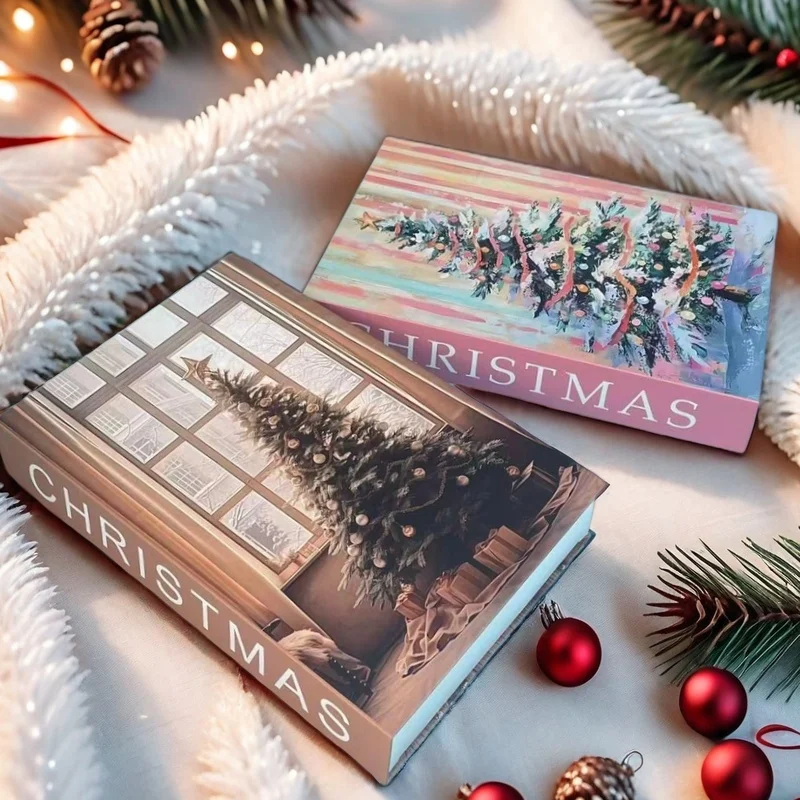 

Christmas Decoration Fake Book Storage Box Luxury Decorative Books Design Coffee Table Shelf Bedroom Accessories For Home Decor