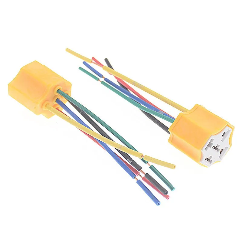 1Pc Ceramic Car Relay Holder 5 Pins Auto Relay Socket 5 Pin Relay Connector Plug Automobile Relay With Ceramic Socket