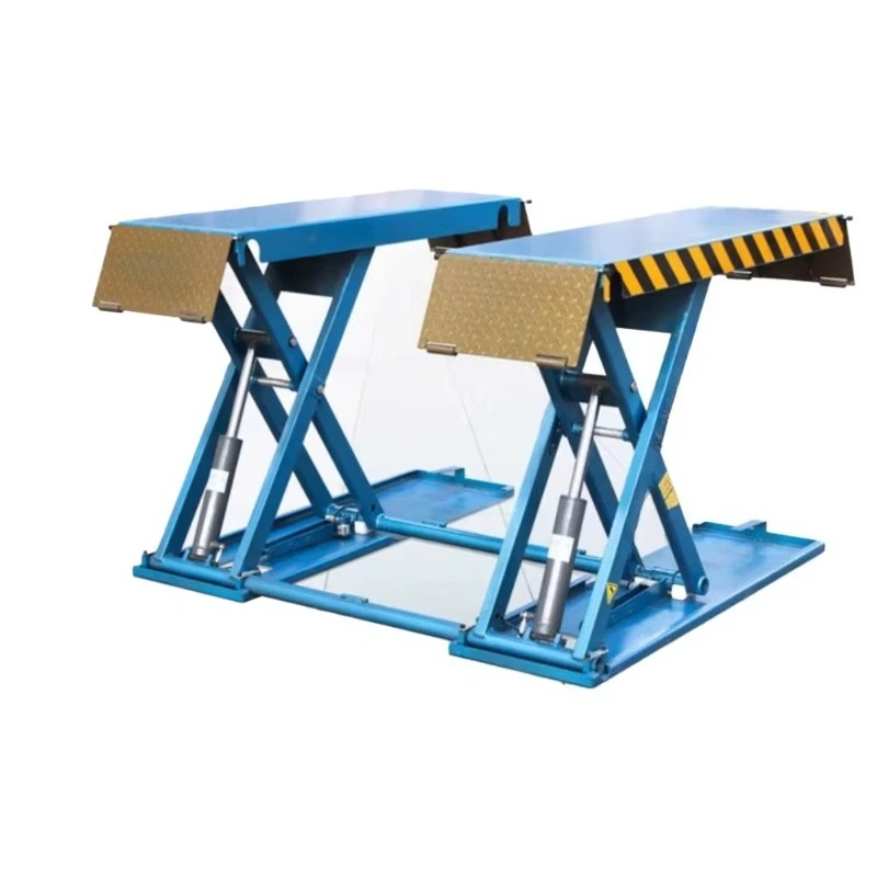 Scissor Lift Car Hoist 1.4m Portable Flooring Jack Outdoor Bridge Version Electric Auto Lift for Small Garage Repair
