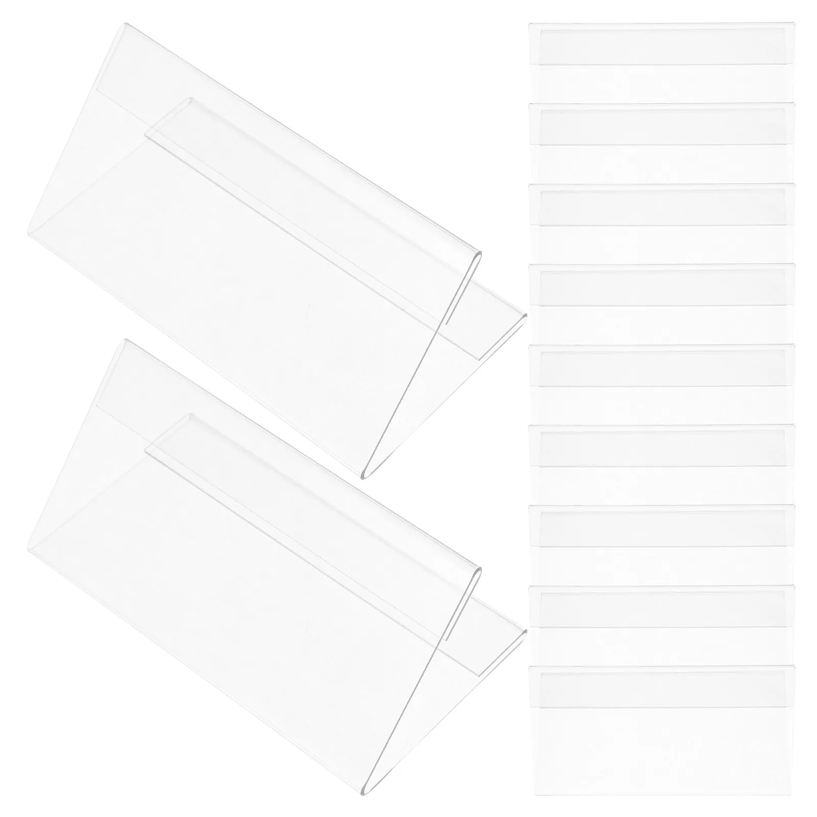10Pcs -Shaped Table Tent Name Holders Clear Pet Desktop Name Tags Double-Sided for Conference Meetings Buffet view 2