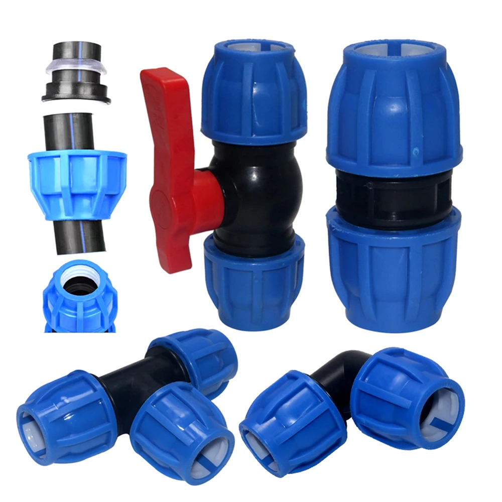 1 Pcs 20/25/32mm PVC PE Tube Tap Water Splitter Plastic Quick Valve Connector Garden Agriculture Irrigation Water Pipe Fittings