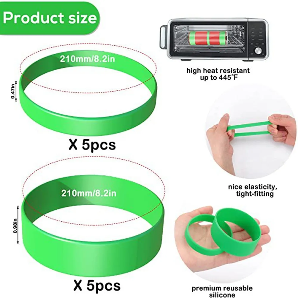 Silicone Bands for Sublimation Tumbler Blanks 2 Sizes Elastic Sublimation Holder Prevent Ghosting Heat-Resistant Green 10pcs