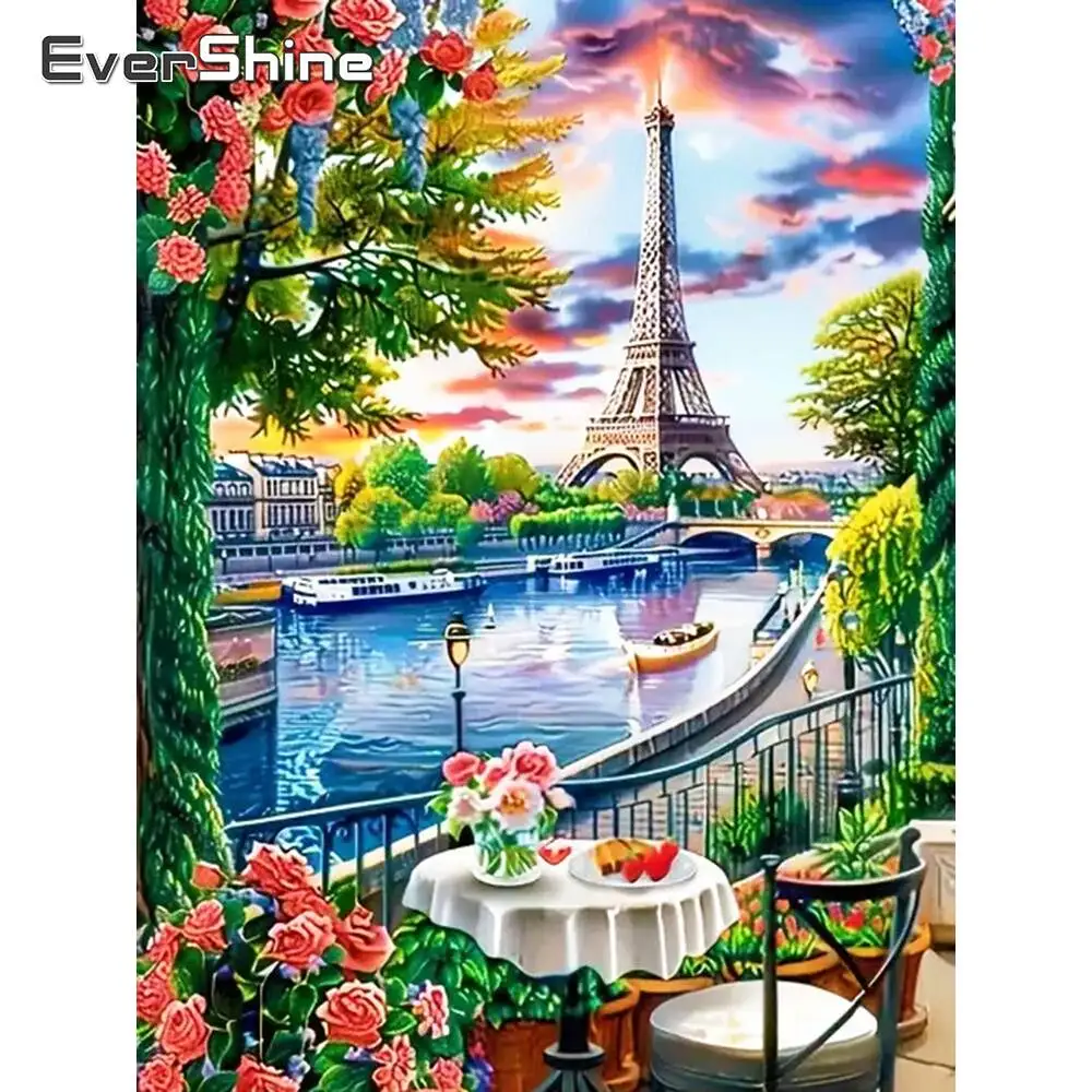 Evershine Diamant Malerei Liebe Herz Stein Mond DIY Mosaik Meer Handarbeiten Sonnenuntergang Stickerei Landschaft Handgemachtes Geschenk
