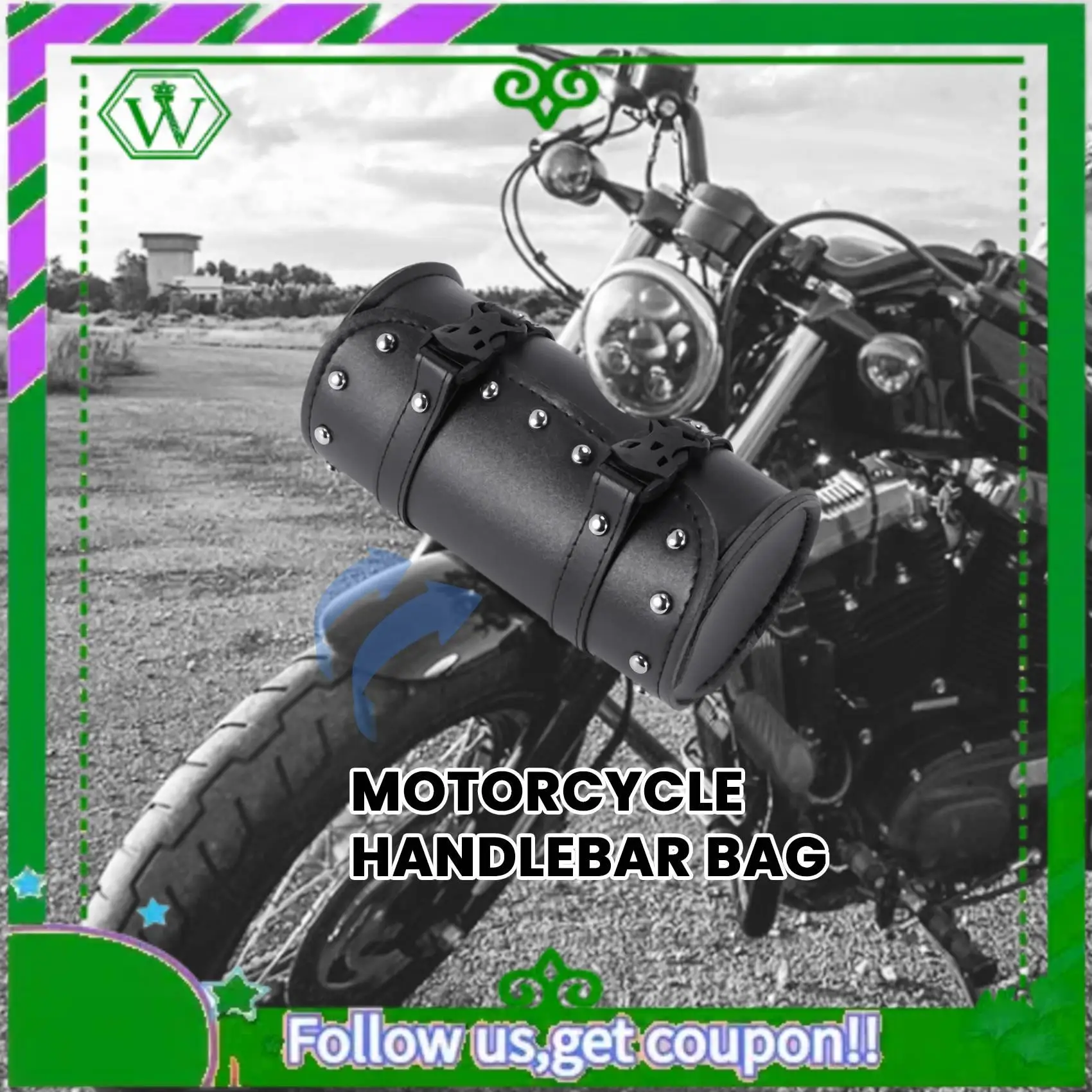 

AC34-Motorcycle Leather Universal Tool Round Roller Saddle Bag Fork For Travel Suitcase