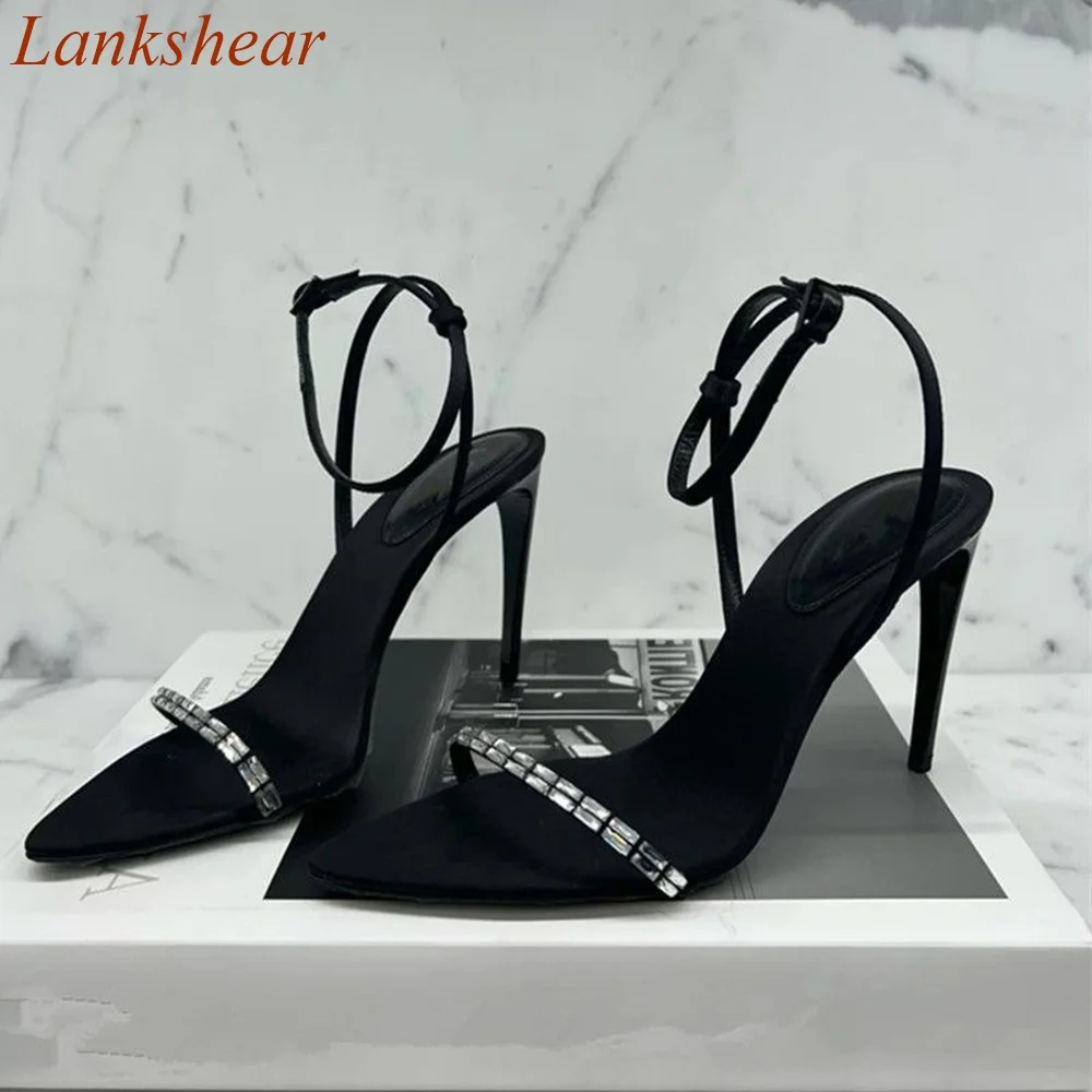 

Round Toe Straight Strap Women Sandals Stiletto Heels Ankle Strap Buckle Strap Sexy Party Summer Women Shoes 2024 New Arrivals