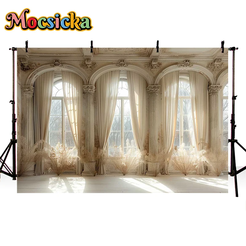 Mocsicka Fotografie Hintergrund Vintage Palast Bogen Wand Erwachsenen Geburtstag Hochzeit Mutterschaft Porträt Dekor Hintergrund Fotostudio