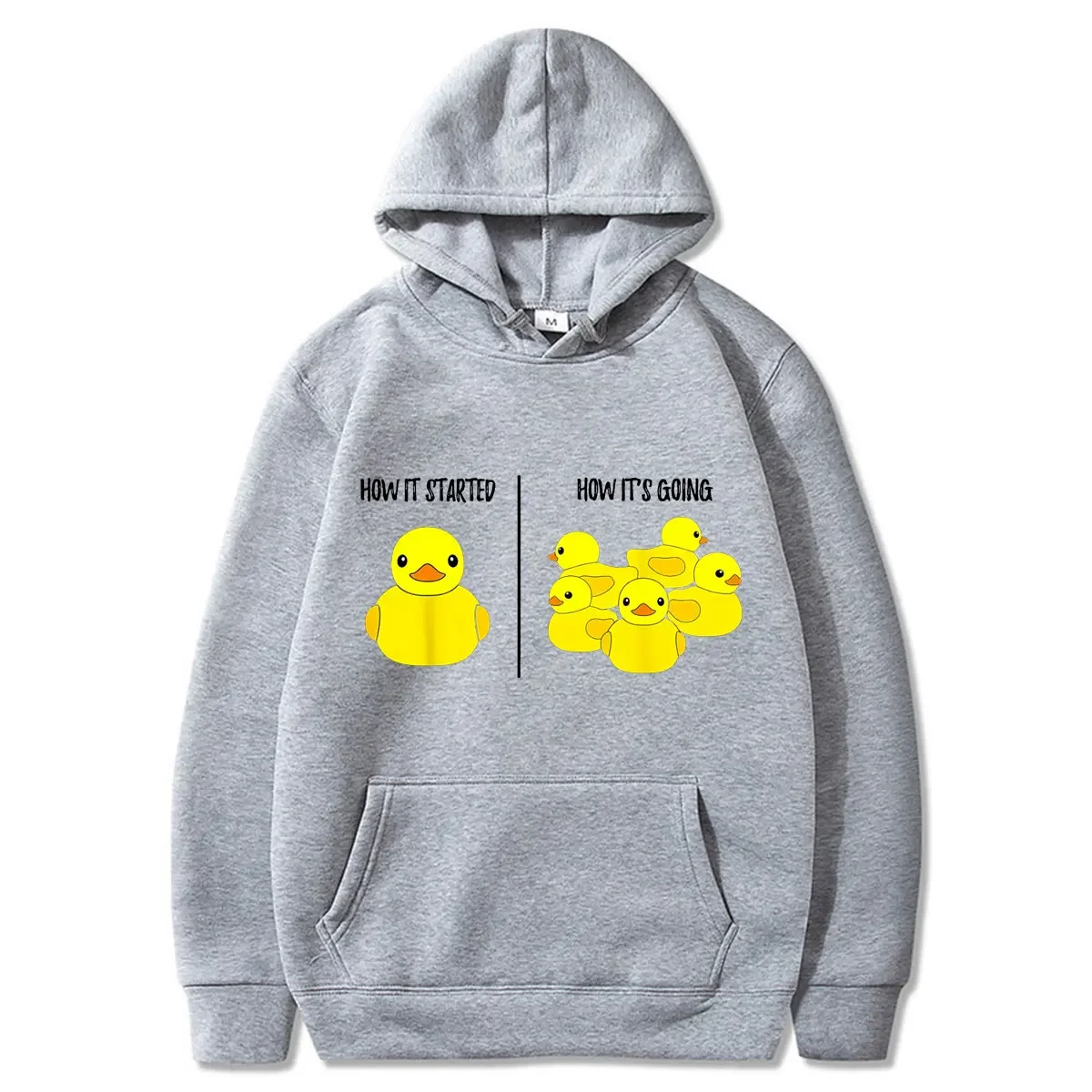 How It Stared How It's Going  Cute Rubber Duck Funny Hoodies Men Women Fashion Tops High Quality Couplle Streetwear Wears