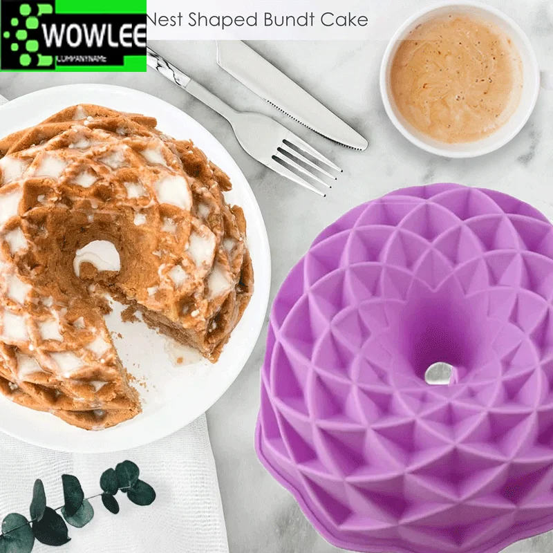 Whirlwind Petalty Silicone Mold Cake Bird Nest Shape Nonstick Round Baking Mousse Bakeware Kitchen Tools   Resin Mould