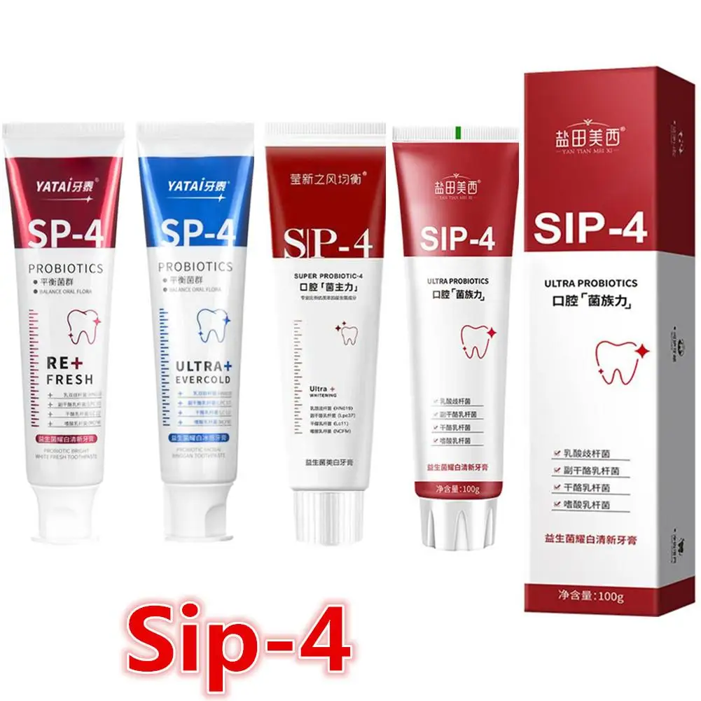 Sip-4 Probiotic Whitening Toothpaste Brightening & Stain Removing Sp-4 Probiotic Toothpaste Fresh Breath Teeth Whiten Toothpaste