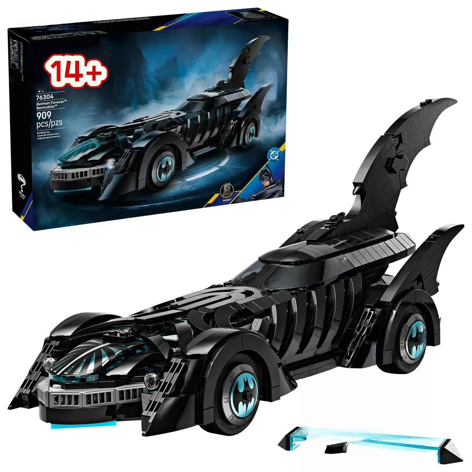 

Набор из 909 деталей: Модель Бэтмобиля из серии знаменитых киносуперкаров (MOC), альтернативная сборная модель, конструктор, игрушки, подарки на день рождения для детей