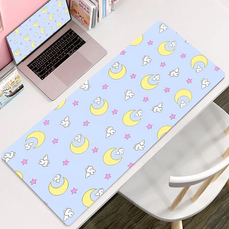 Tapis de souris rose Sailor Moon, grand clavier antidérapant, sous-souris de bureau, ordinateur portable Anime, ordinateur portable Kawaii, polymères de bureau Cartoon, tapis de jeu d'extension