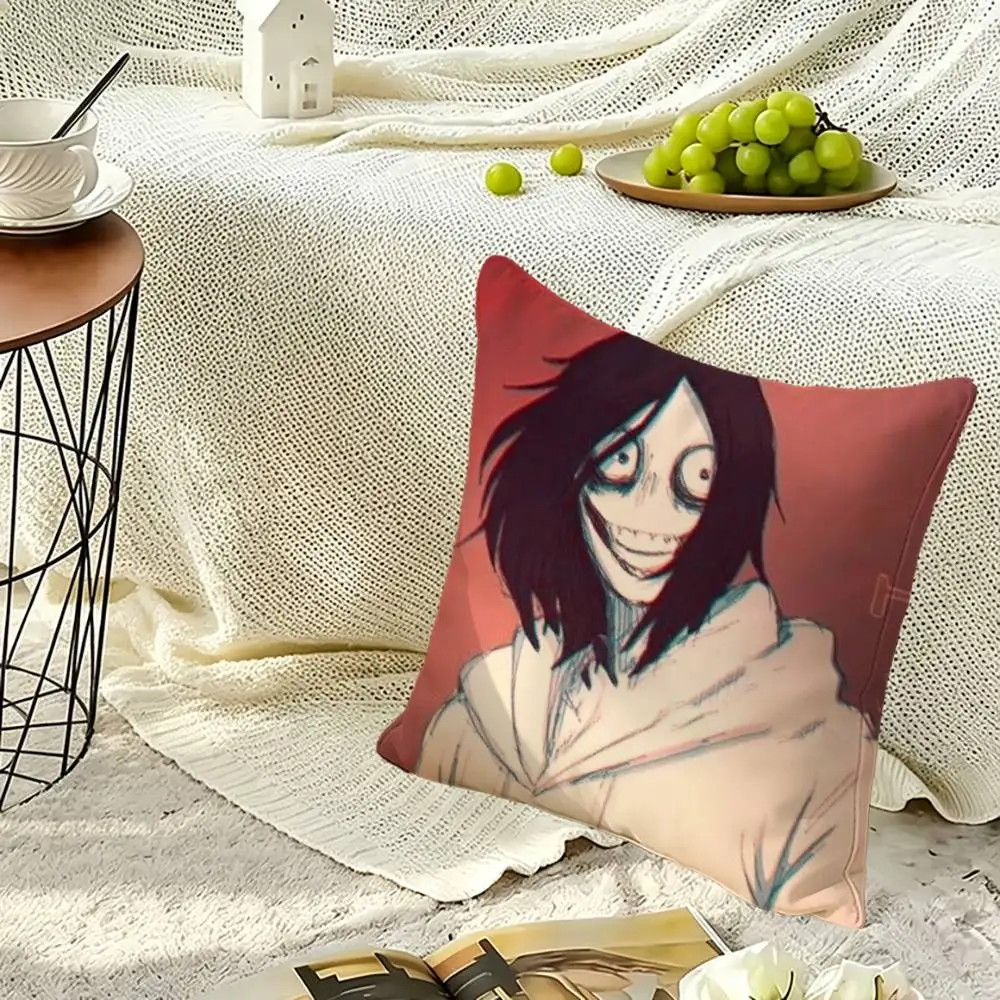 Jeff the Killer funny go to s-sleep Pillow Case Sofa Living Room for Bedroom Headboard Backrest Cushion Square Nap Time
