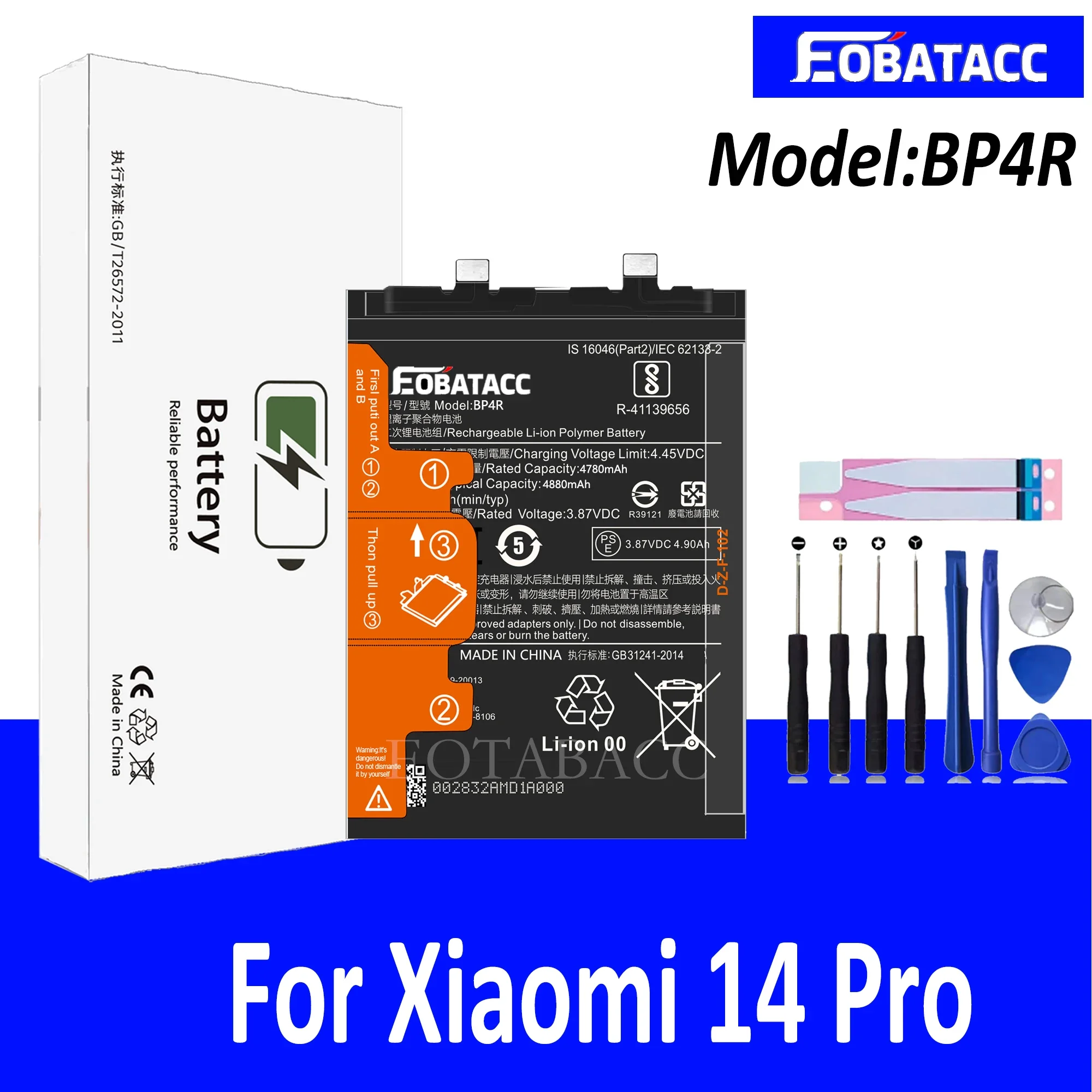 

EOTABACC 100% New Original Battery BP4R For XIAOMI 14 Pro Phone Battery +Tools