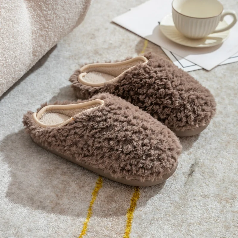 Asgard Fur Fuzzy Women Slippers Winter New Short Plush Indoor Flat Slides Comfort Soft Furry Bedroom Slipper Fluffy Cotton Shoes