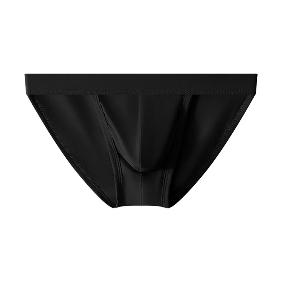 

Men Ice Silk Thin Briefs U Shape Pouch Elastic Underwear Breathable Quick Dry Solid Color Triangle Underpants Sexy Briefs