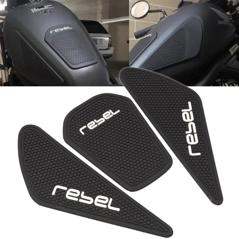 

Motorcycle Accessories for Honda REBEL CMX 500 300 REBEL500 REBEL300 Gas Fuel Tank Side Pad Rubber Protector Stickers Decals