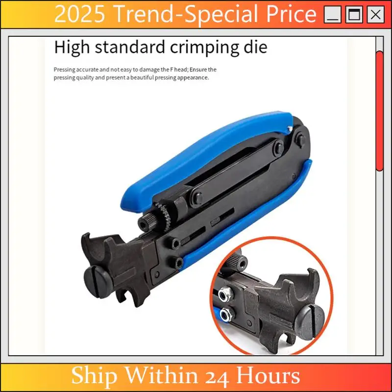 AA64 F Connector Crimping Plier Wire Crimper RG59 RG6 Cable TV Crimper Tool Compression Tool