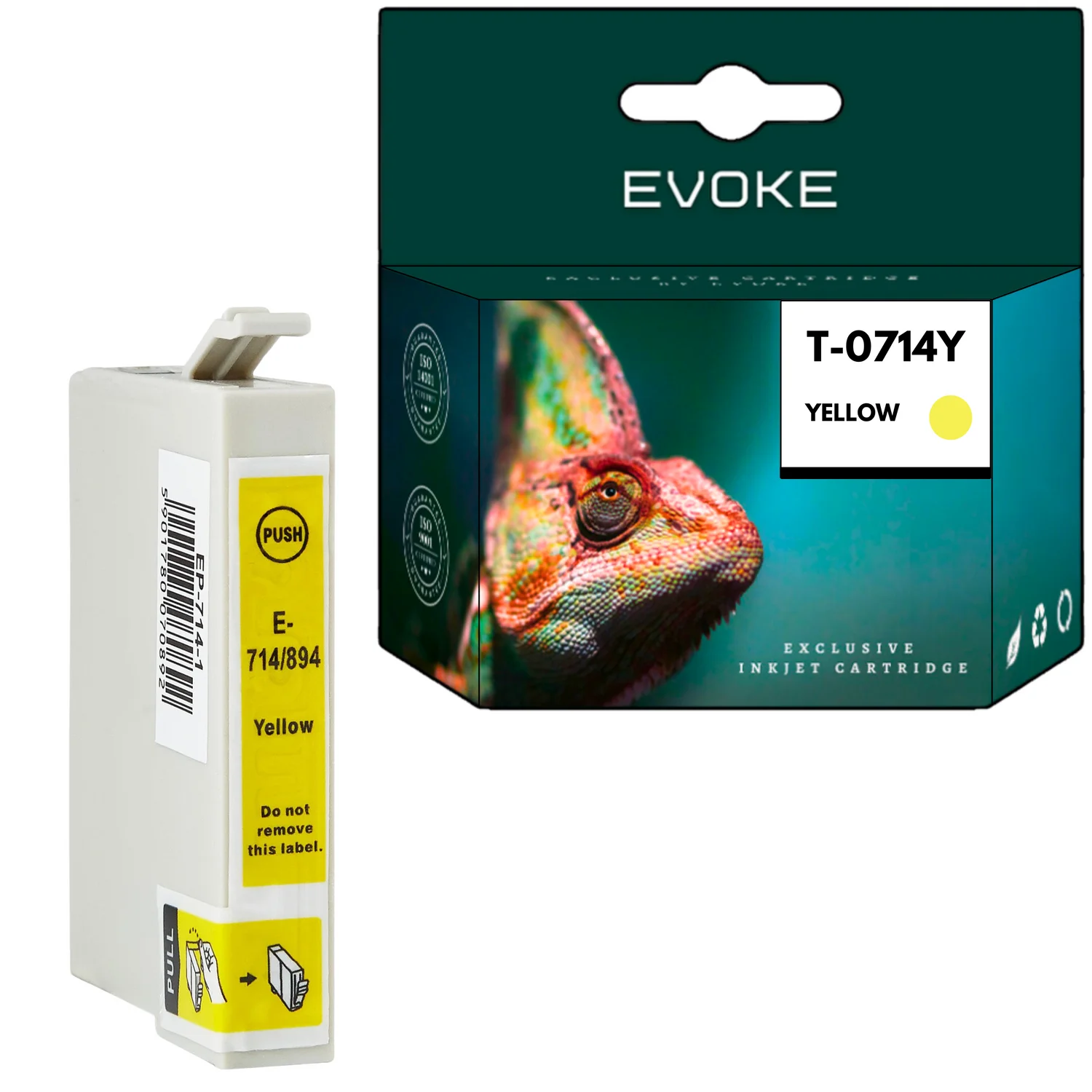 Evoke Compatibele Inkt voor Epson C13T07144011 T0714 Geel 13,5 ml 900 Pagina's Stylus D78 D92 Dx4000 4050 4400 4450 5000 5050 6000 6050 7000F 7400 7450 8400 8450; Sx100 105 110 115 200 205 210 215 218