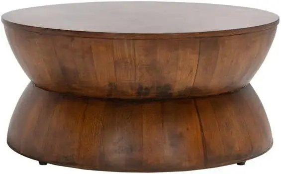 Home Collection Alecto Brown Round Coffee Table (Fully Assembled) Cof6601A