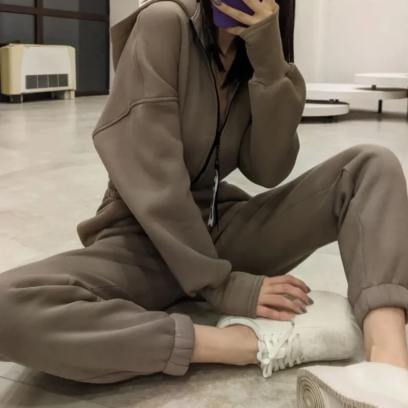 

Faionable однотонный облегающий комбинезон с капюшоном, женские уличные хлопковые брюки с низкой талией, повседневный цельный костюм