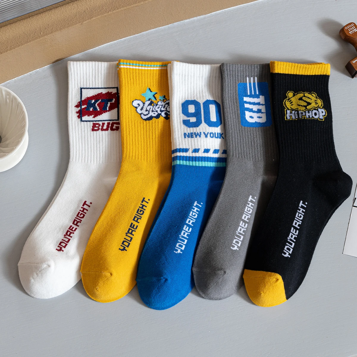 Calcetines tobilleros con estampado Jacquard para niña, medias de entrenamiento para gimnasio, ropa de calle para el hogar, estilo europeo, 90