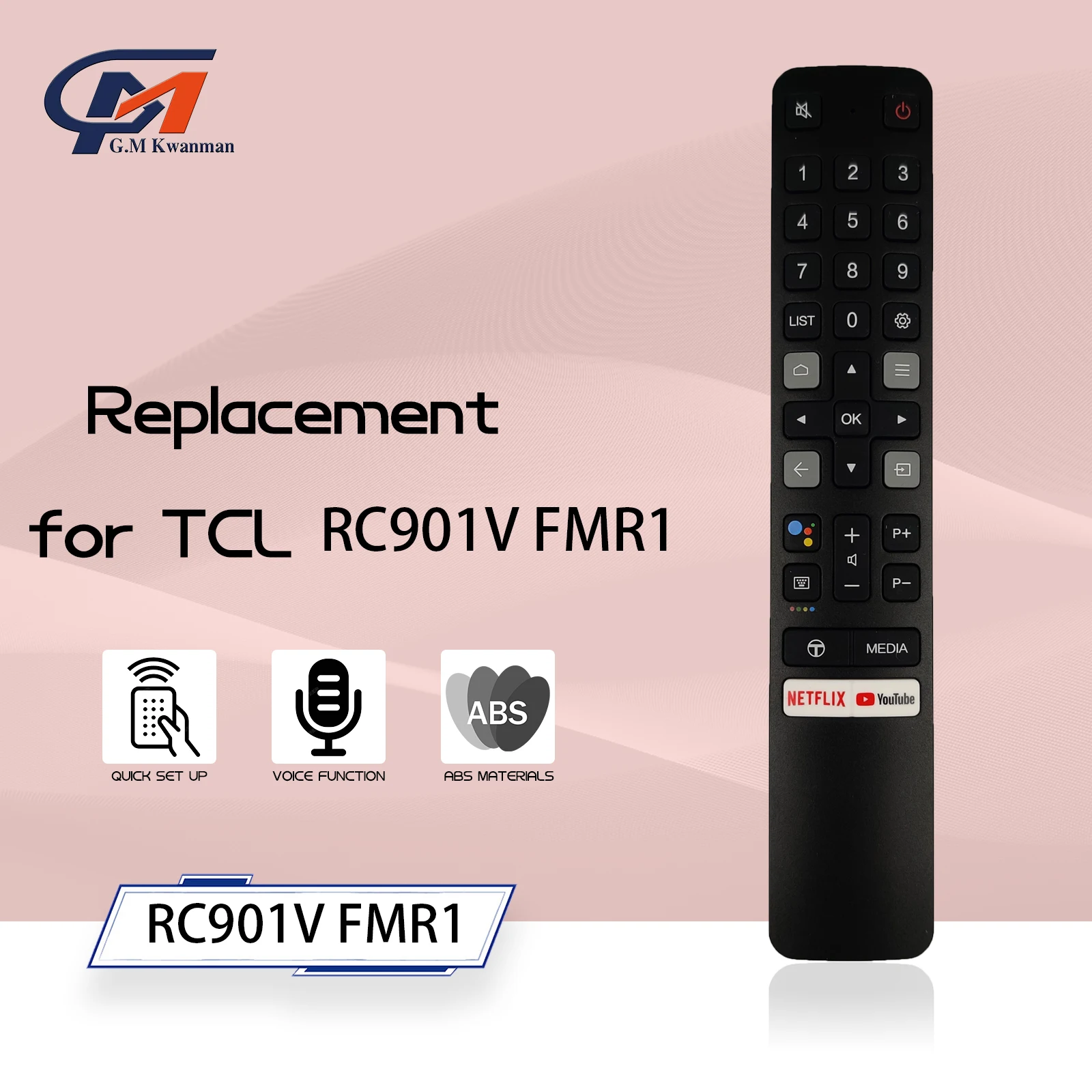 Nowy oryginalny RC901V FMR1 z pilotem nadające się do TCL Android Smart TV 40 s6500fs 40 s6510fs 40 s6800 40 s6800fs 43 p30fs 43 s6500