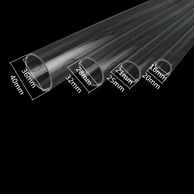 2 Stück, Länge 500 mm, hochtransparentes Acrylrohr für Aquarien, Plexiglasrohr, Außendurchmesser 7–40 mm, für Bewässerung und Wasserversorgung. – Detail 5
