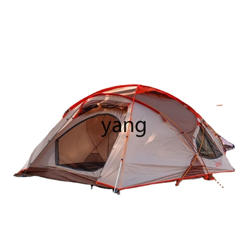 Yjq Tent Outdoor Camping Rain-Proof One Bedroom One Living Room Aluminum Alloy Folding Portable Family Camping Tent