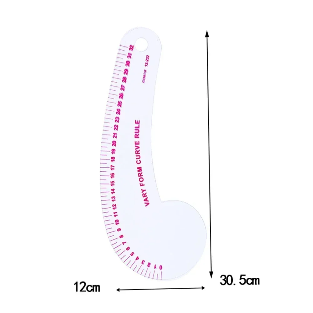 Wielofunkcyjna linijka do patchworku Plastikowa francuska linijka do szycia Zakrzywiona miarka Linijka krawiecka Tworzenie odzieży Linijka zginana