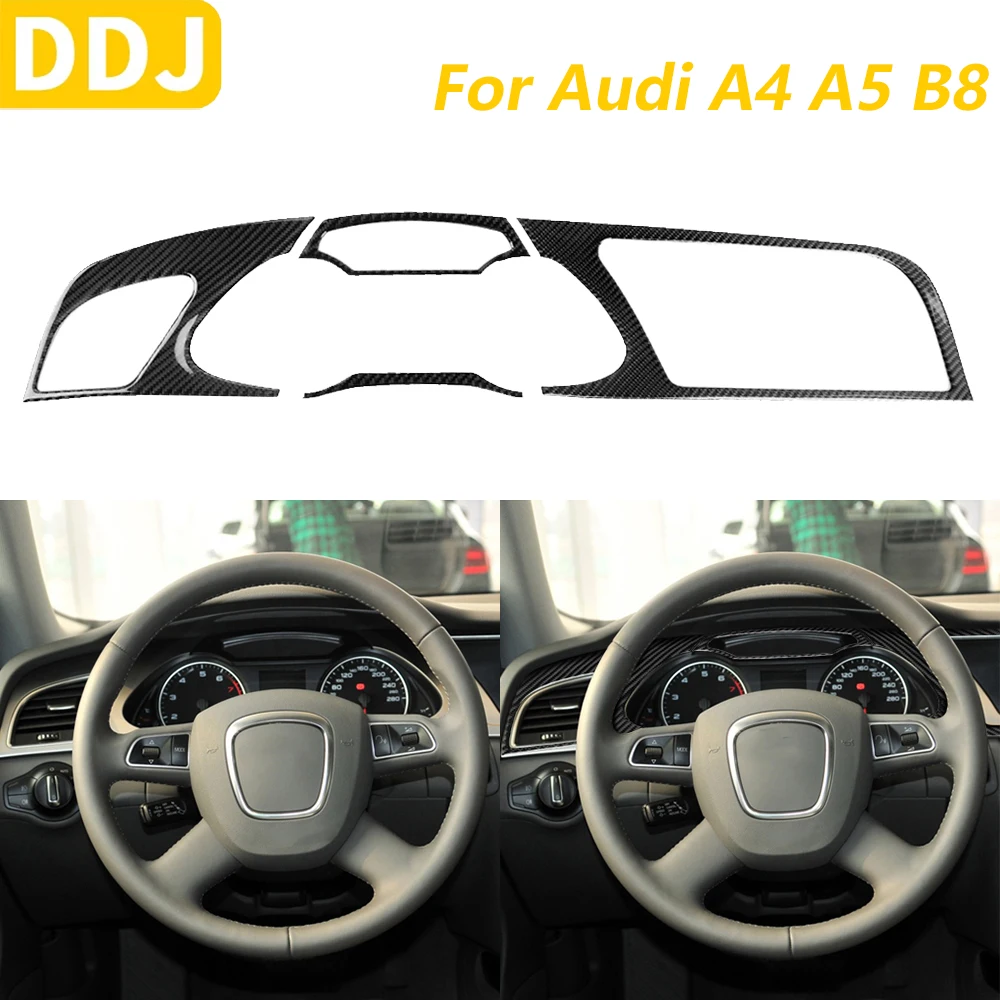 

For Audi A4 B8 2009 2010 Carbon Fiber Dashboard Speedometer Navigation Panel CoverCar Accessories Interior Decoration Sticker