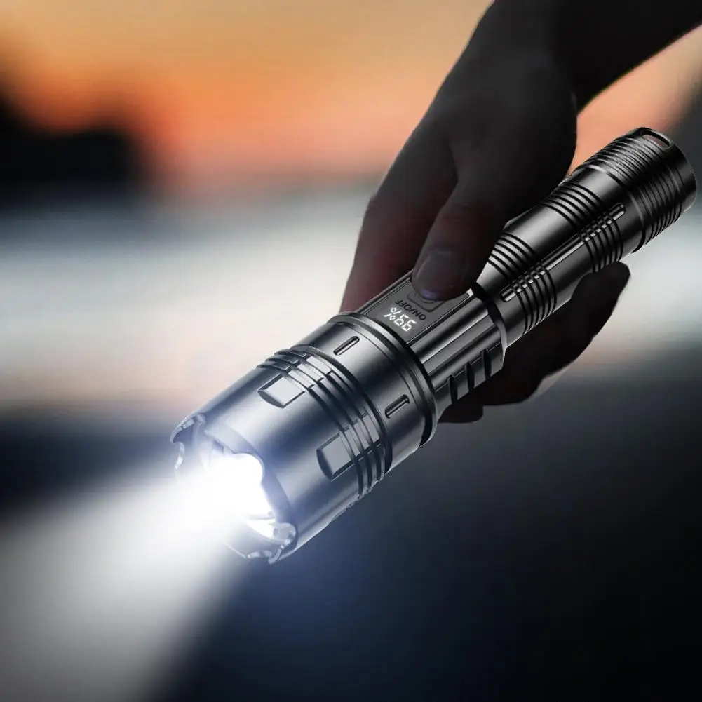 1800mAh Long Lasting Powerful LED Flashlight Tactical Light Super Bright Torch Rechargeable Lamp Hand Lantern For Outdoor