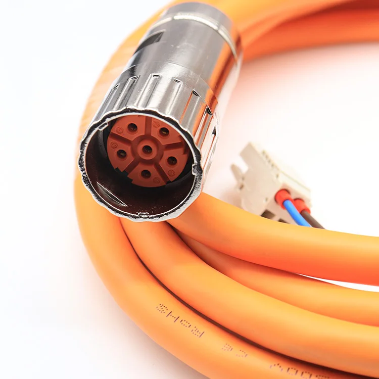 

Custom M23 Servo Motor Cable High Flexible Orange Jacket Servo Signal Control Cable 5 Pole Servo Motor Cable Power Line