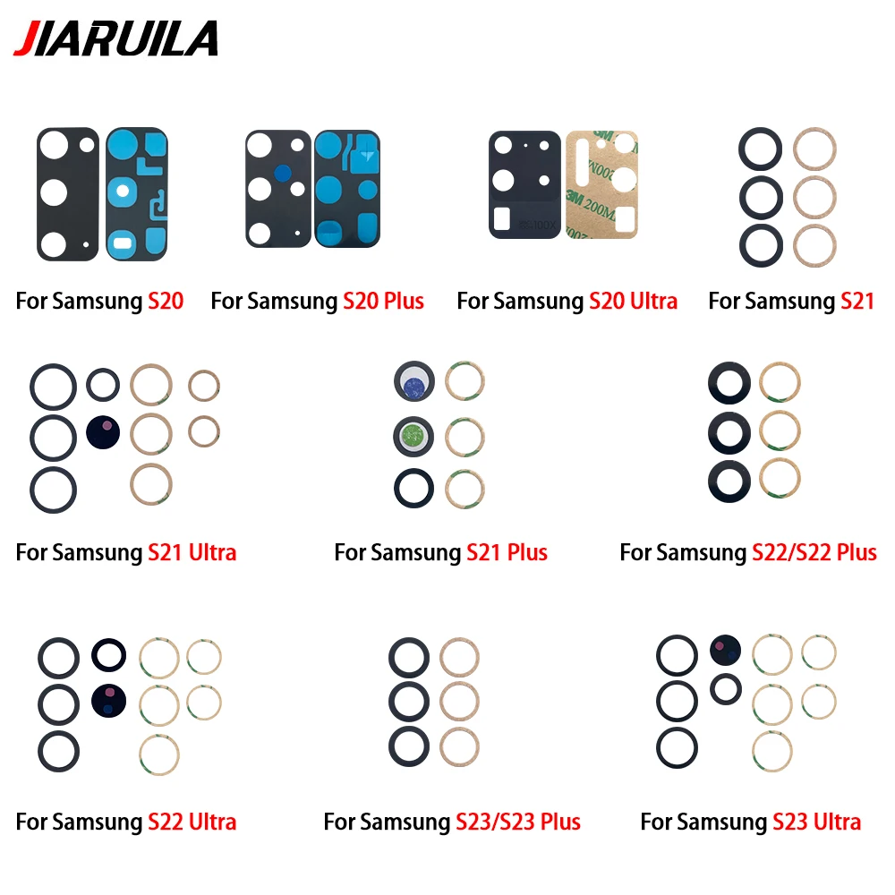 Rear Back Camera Glass Lens For Samsung S23 S22 S20 Plus Ultra Camera Glass With Glue Adhesive