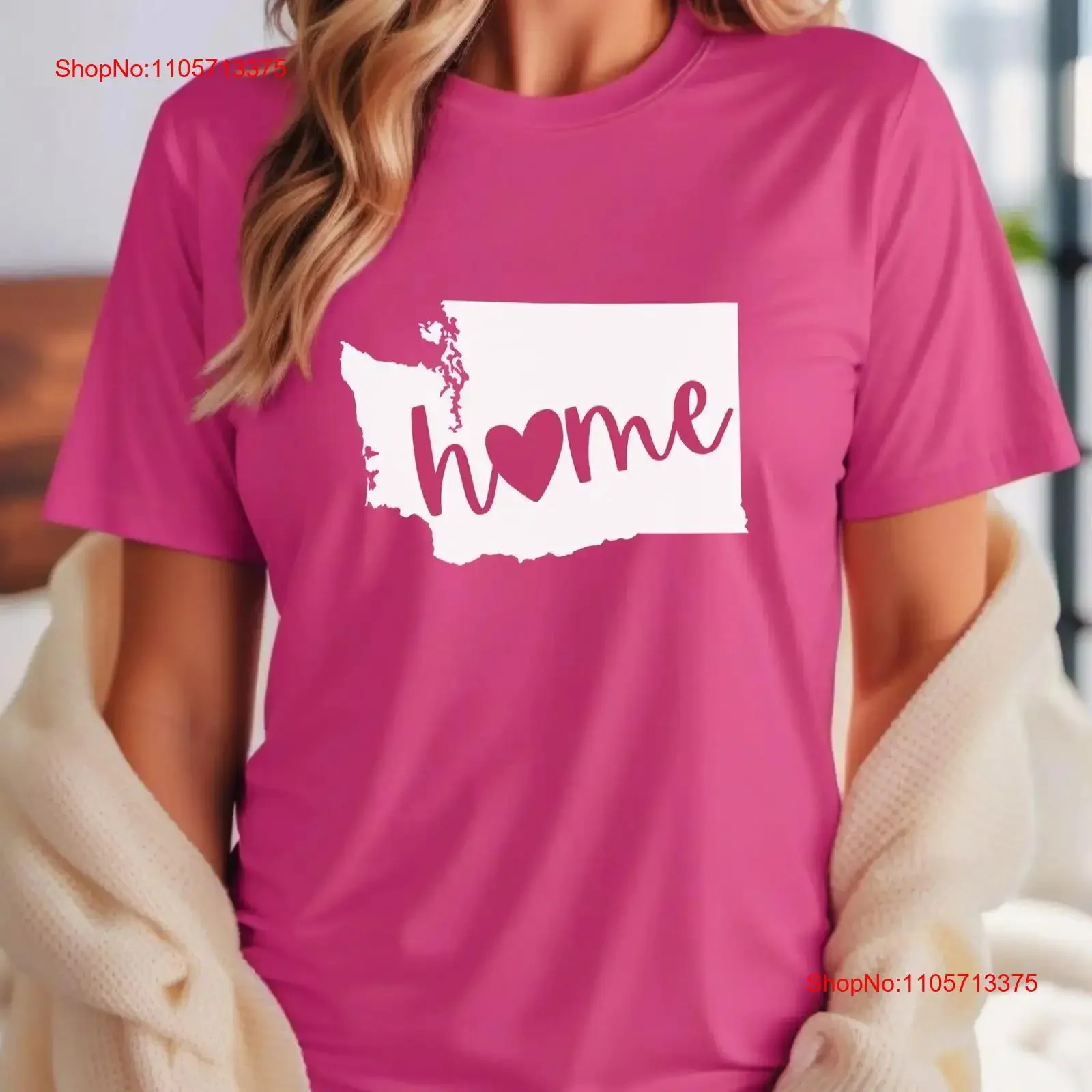 Washington Home T Shirt Heart vintage Washed Unisex Top For Everyday Wear Slightly fashion streetwear designer clothes