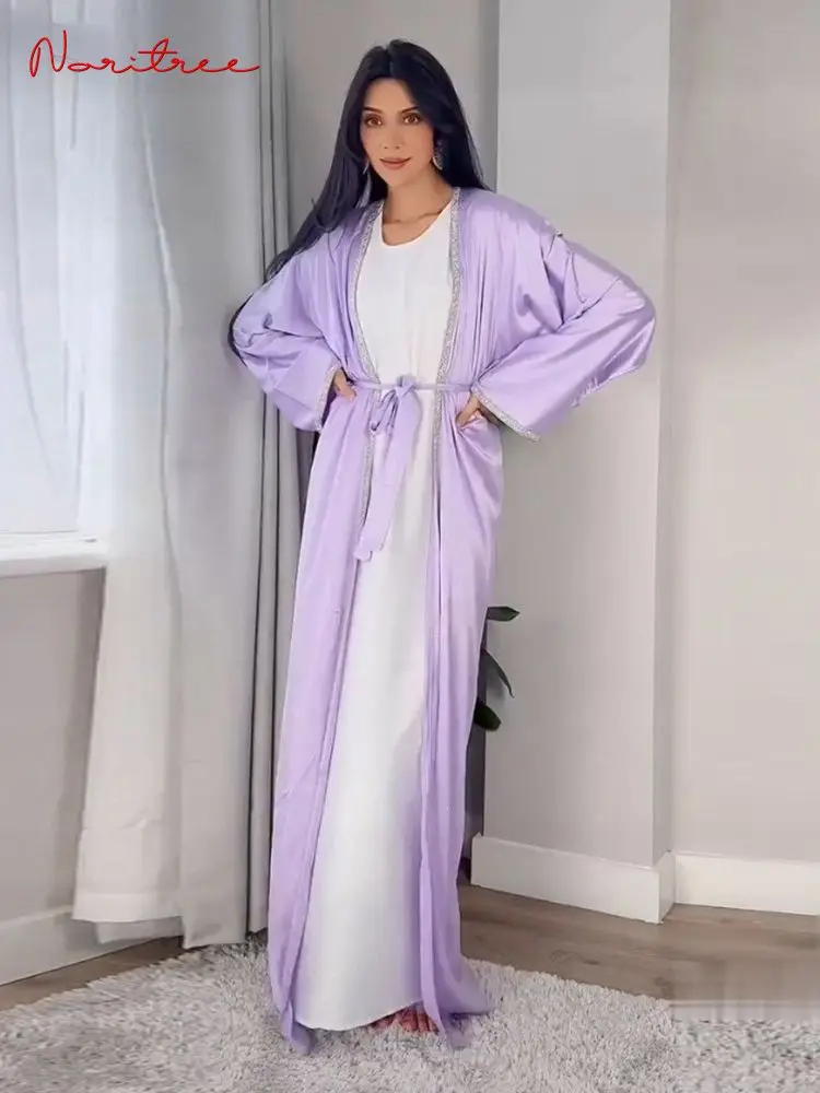 Zomer Mode Glanzende Abaya Djellaba Moslim Jurk Dubai Volledige Lengte Kimono Abaya Dubai Turkije Moslim Islam Gewaad WY1503