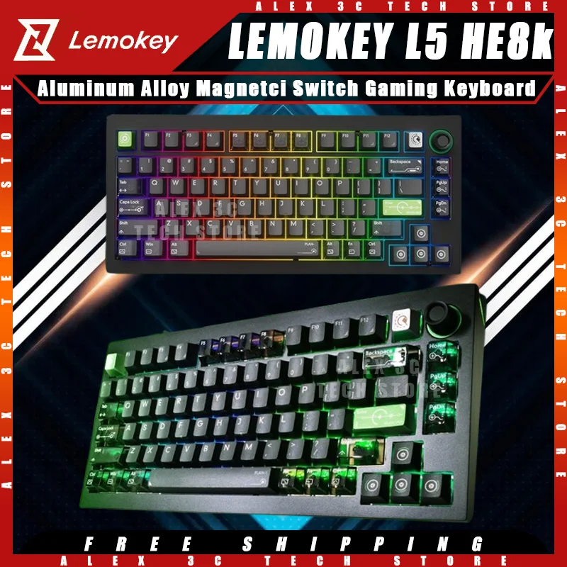 

LEMOKEY L5 HE8k Mechanical Keyboard Aluminum Alloy Magnetic Switch 8k Polling Rate Gasket Structure RGB Esports Gaming Keyboard