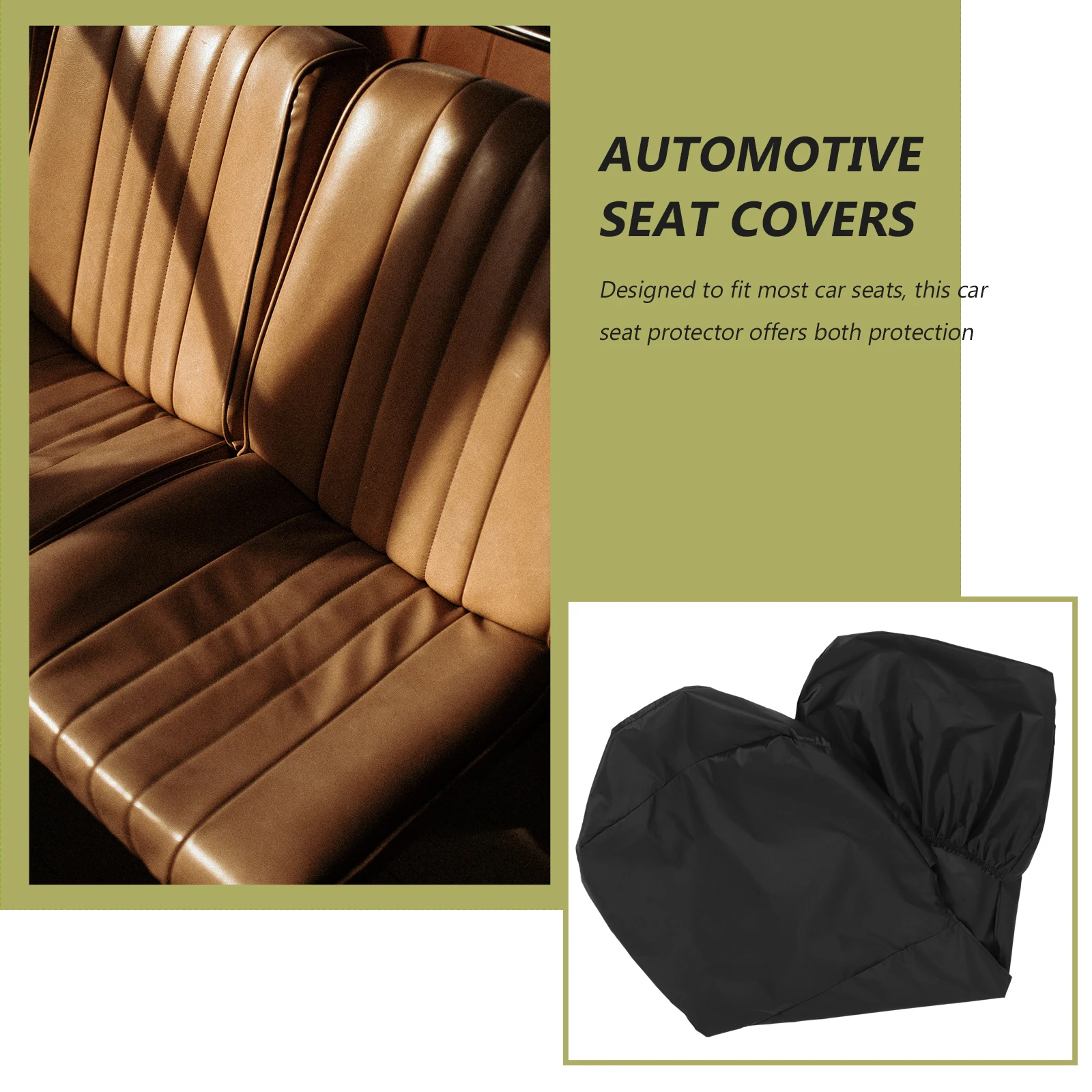 

2 Pcs Car Seat Covers Oil Resistant Polyester Heavy Duty Rear Seat Protectors Black Red Universal Fit Van Truck Interior